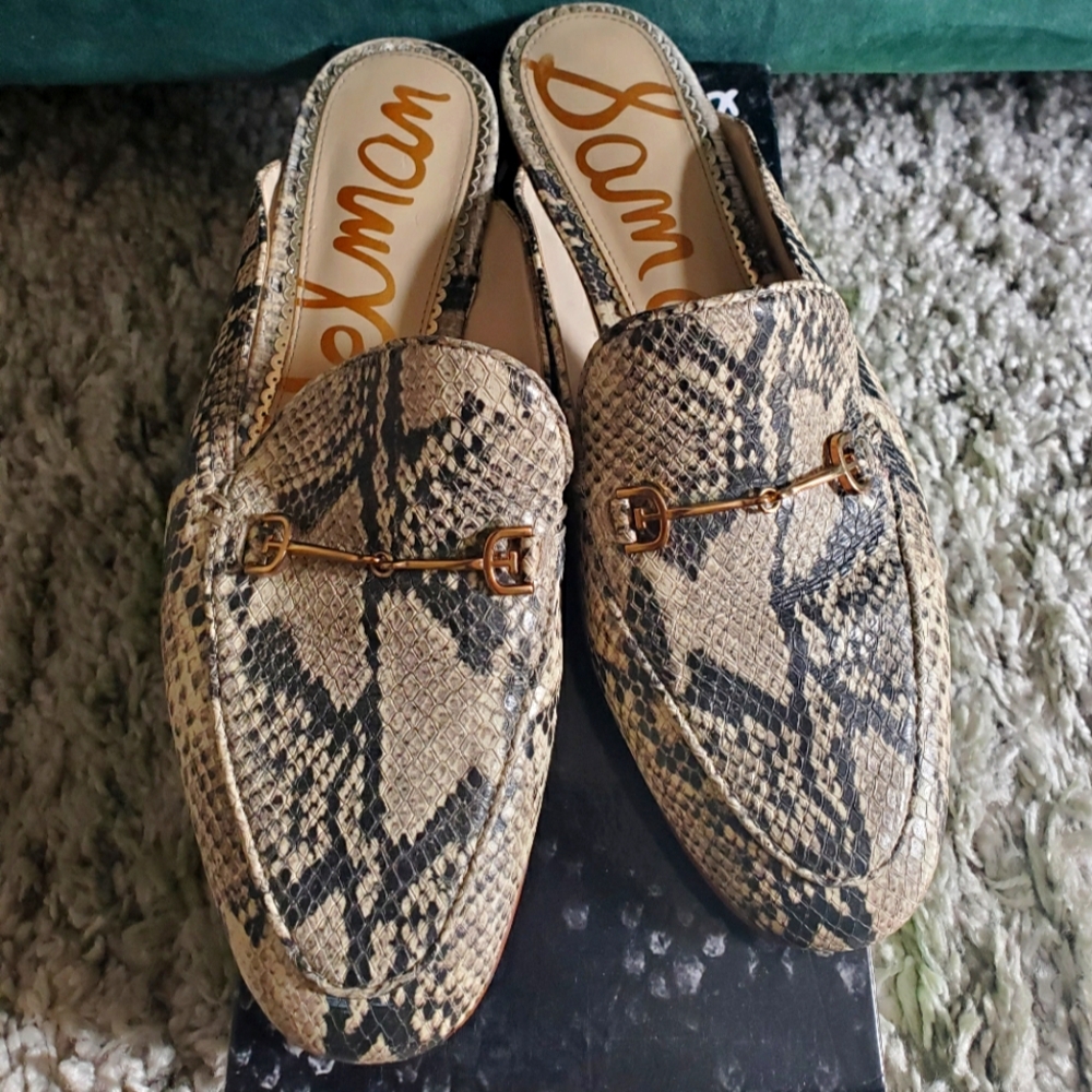 Sam Edelman Linnie Bit Mule Loafer Women's 8 Multicolor Snakeprint